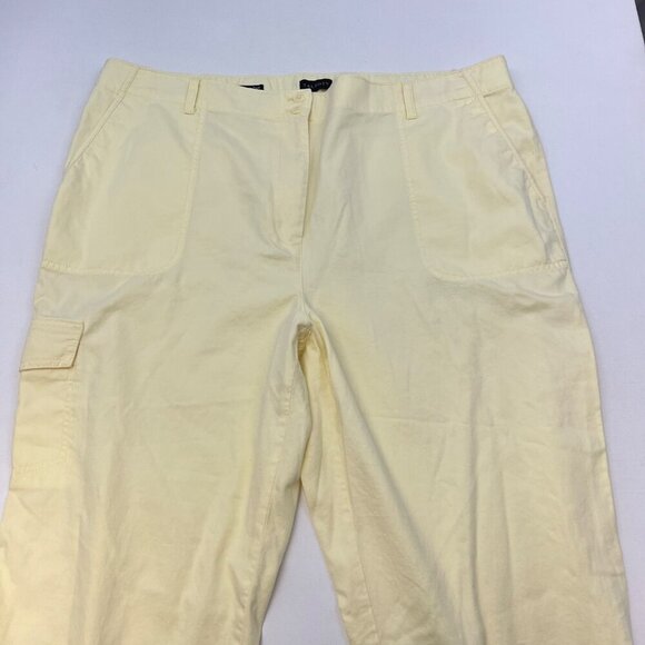 Talbots Womens Supersoft Cargo Pants High Rise Yellow Size 22W - Picture 2 of 10